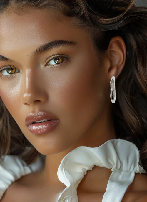 Chunky Silver Oval Hoops - Budpants