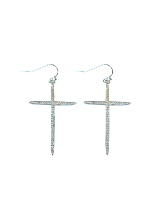 CZ Cross Necklace Silver - Budpants