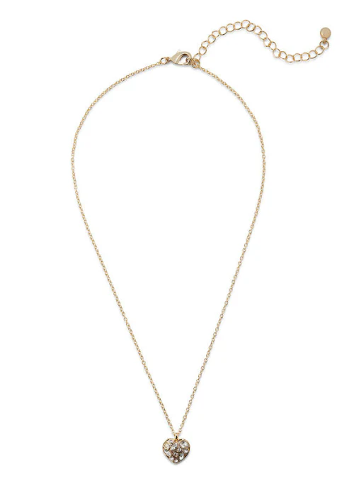 Heart Crystal Pendant Gold - Budpants