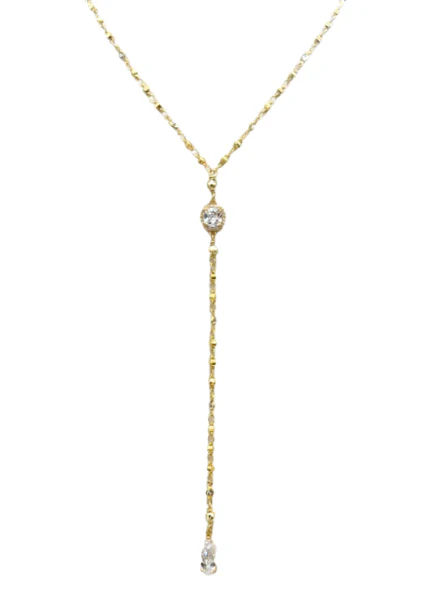 Crystal Y-Necklace Gold - Budpants