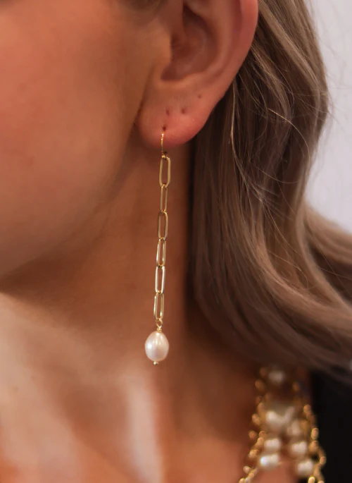Pearl Paperclip Earrings - Budpants