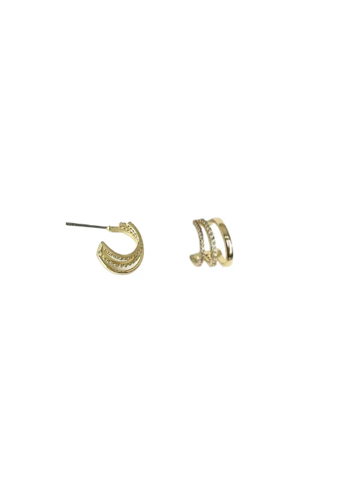 Huggie 3 Row Pave Hoops - Budpants