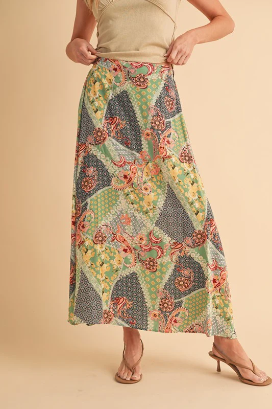 Aemi + Co Printed Maxi Skirt - Budpants