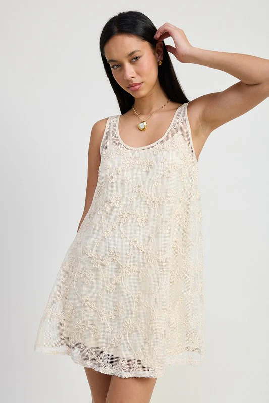 MINI FLORAL CROCHET DRESS - Budpants