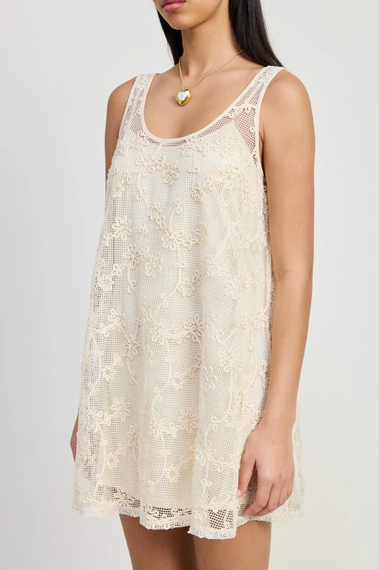 MINI FLORAL CROCHET DRESS - Budpants