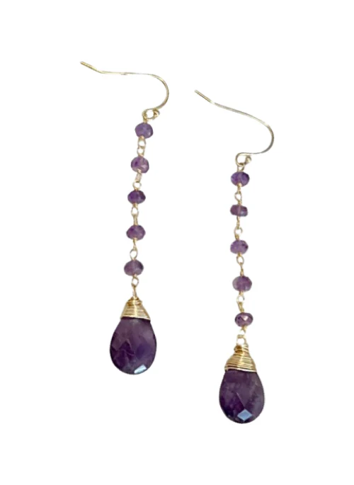 Amethyst Teardrop Earrings - Budpants