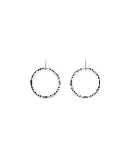 Gold & Gunmetal Pave Hoops - Budpants