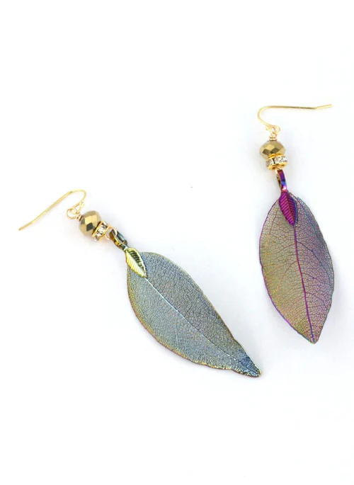 Rainbow Leaf Earrings - Budpants