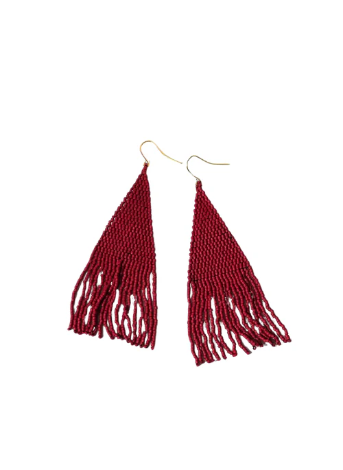 Wena Red Fringe Earrings - Budpants