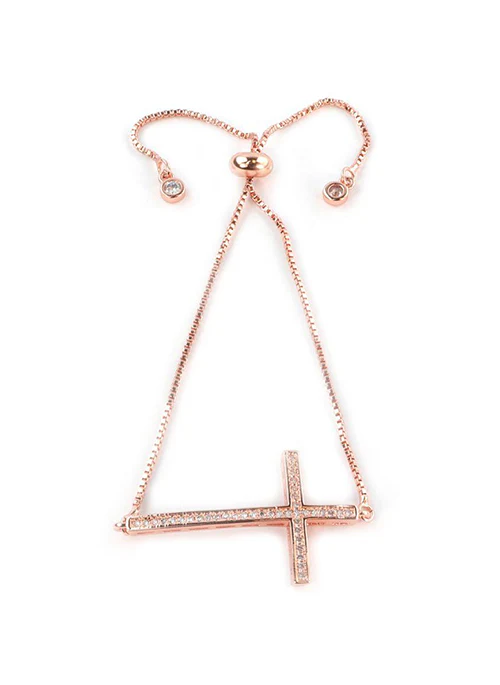 CZ Cross Bolo Bracelet - Budpants