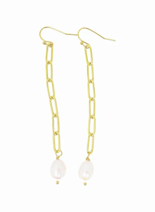 Pearl Paperclip Earrings - Budpants