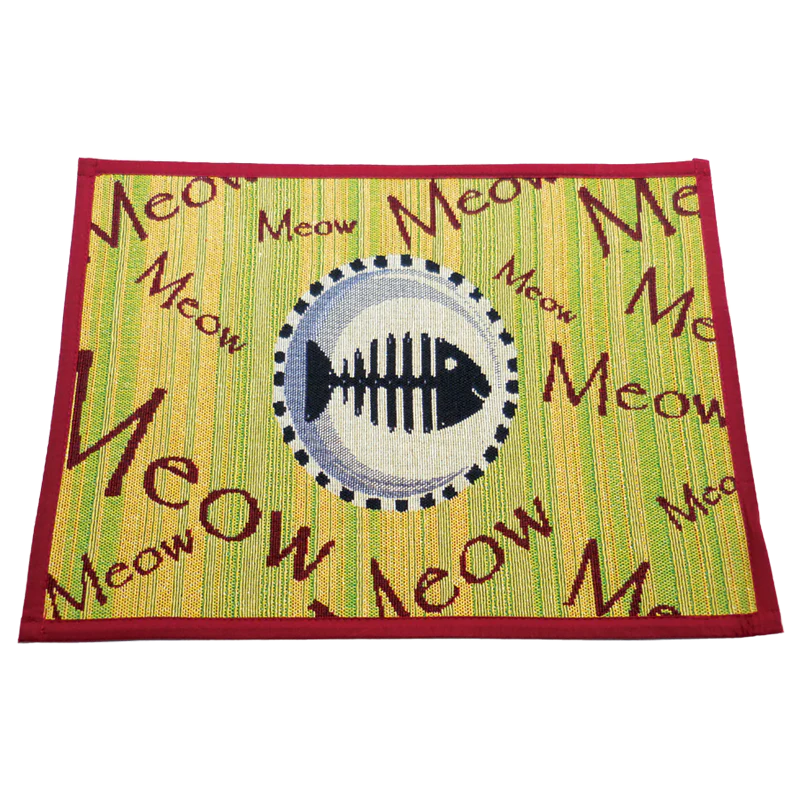 Arlee Pet Products Meow Meow Tapestry Bowl Mat - Budpants