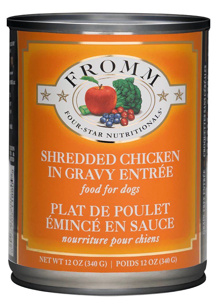 Fromm Shredded Chicken in Gravy Entree Canned dog food 12oz - Budpants