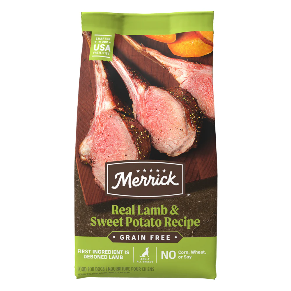 Merrick Premium Grain Free Dry Adult Dog Food Wholesome And Natural Kibble With Real Lamb And Sweet Potato - Budpants