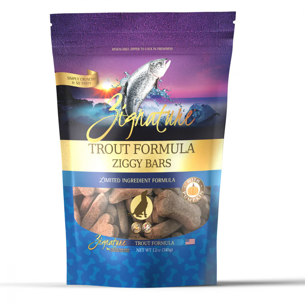 Zignature Zssential Ziggy Bars Trout Formula Dog Treats - Budpants