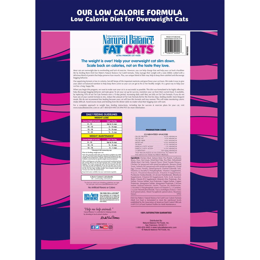 Natural Balance Fat Cats Low Calorie Dry Cat Food - Budpants