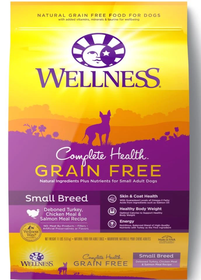 Wellness Complete Health Grain Free Small Breed Deboned Turkey, Chicken Meal and Salmon Meal Recipe Dry Dog Food - Budpants