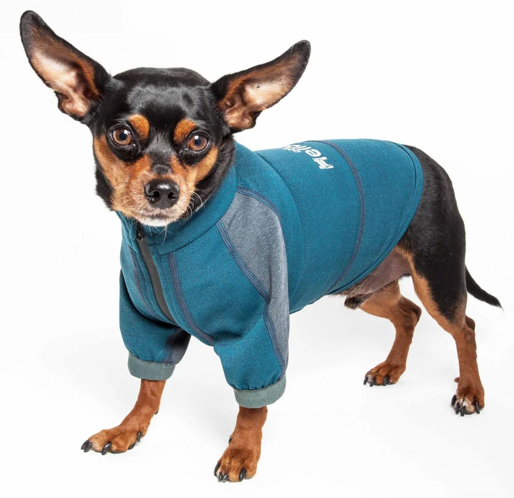 Pet Life Dog Helios Eboneflow Ocean Blue Flexible Performance Breathable Yoga Dog T-Shirt - Budpants