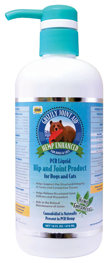 Grizzly Grain Free Joint Aid Hemp Enhanced Liquid For Dogs And Cats - Budpants