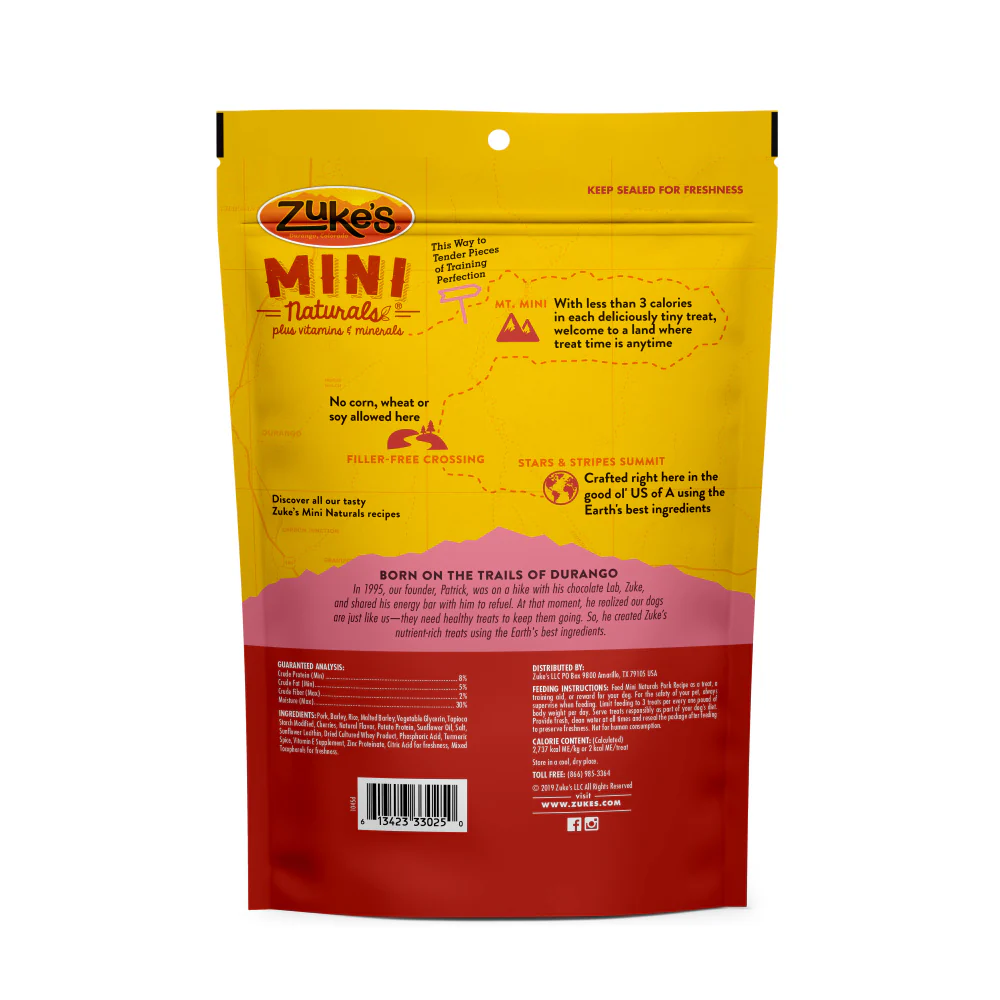 Zukes Roasted Pork Mini Naturals Dog Treats - Budpants