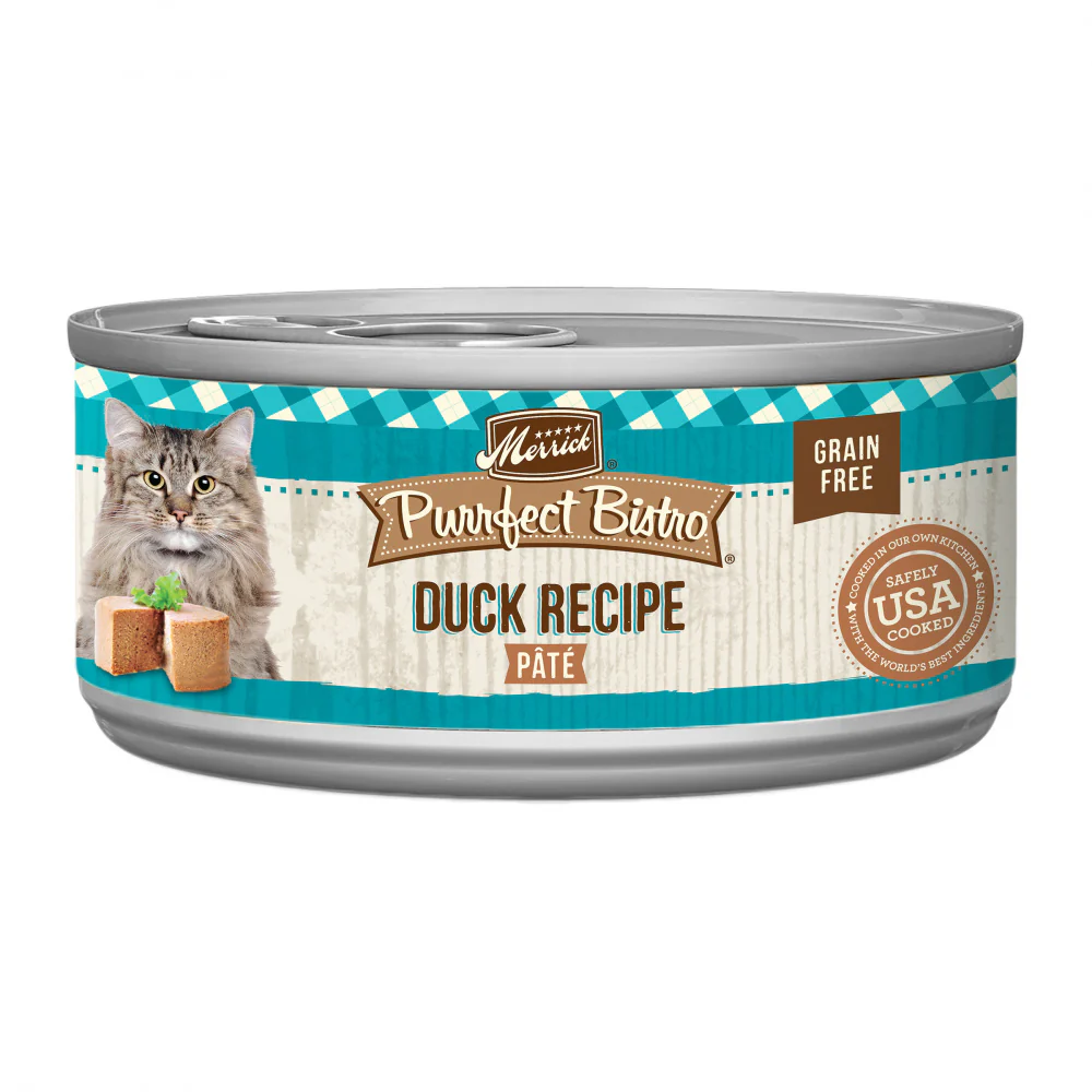 Merrick Purrfect Bistro Grain Free Wet Cat Food Duck Recipe Pate - Budpants