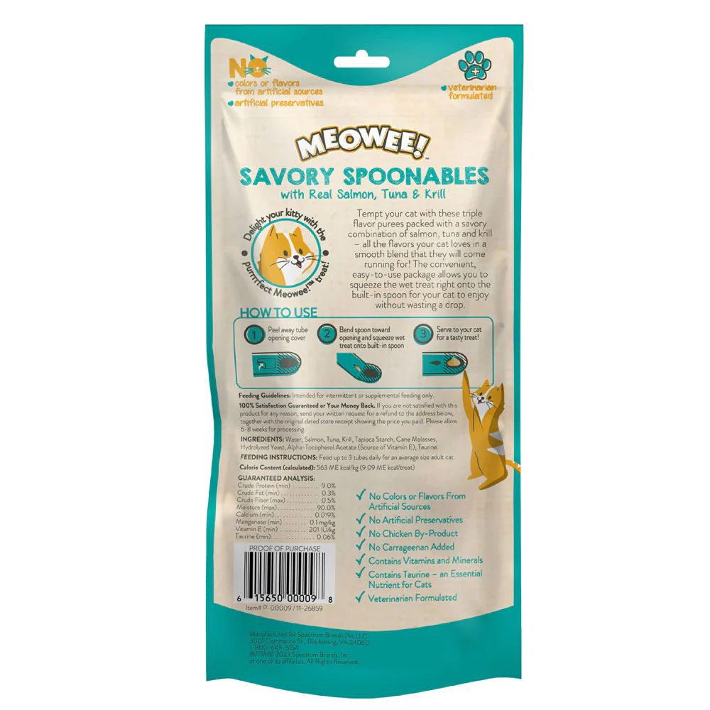Meowee Savory Spoonables Salmon, Tuna & Krill - Budpants