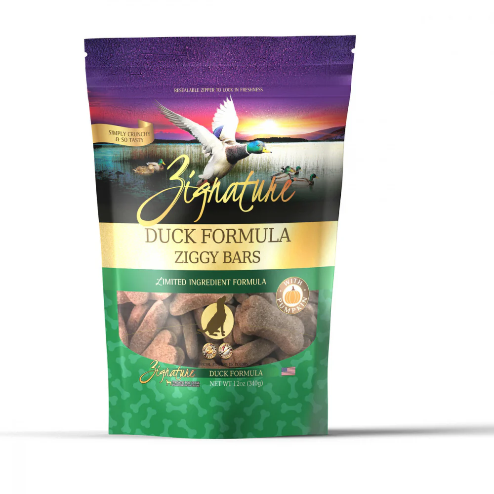 Zignature Zssential Ziggy Bars Duck Formula Dog Treats - Budpants