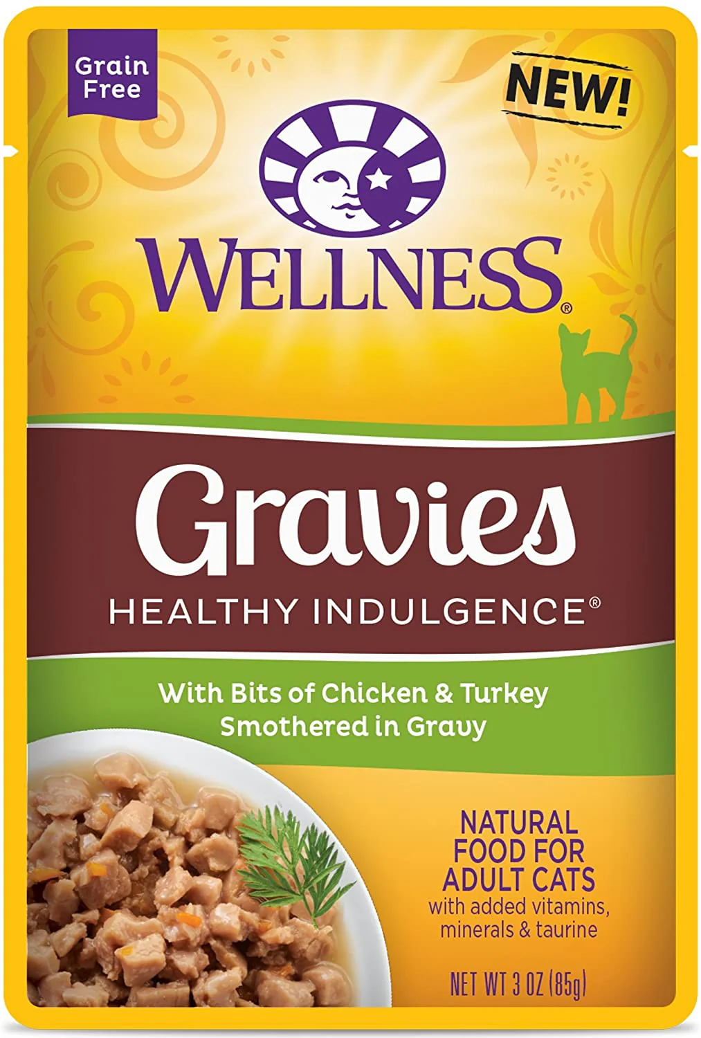 Wellness Healthy Indulgence Natural Grain Free Gravies with Chicken and Turkey in Gravy Cat Food Pouch - Budpants