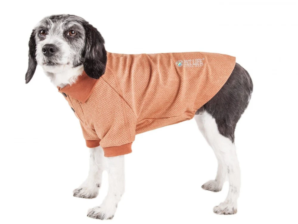 Pet Life Active Relax Stretch Fur Flexed Tan Polo Dog T-Shirt - Budpants