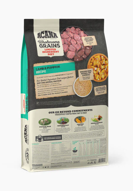 ACANA Wholesome Grains, Lamb & Pumpkin Recipe, Limited Ingredient Diet Dry Dog Food - Budpants