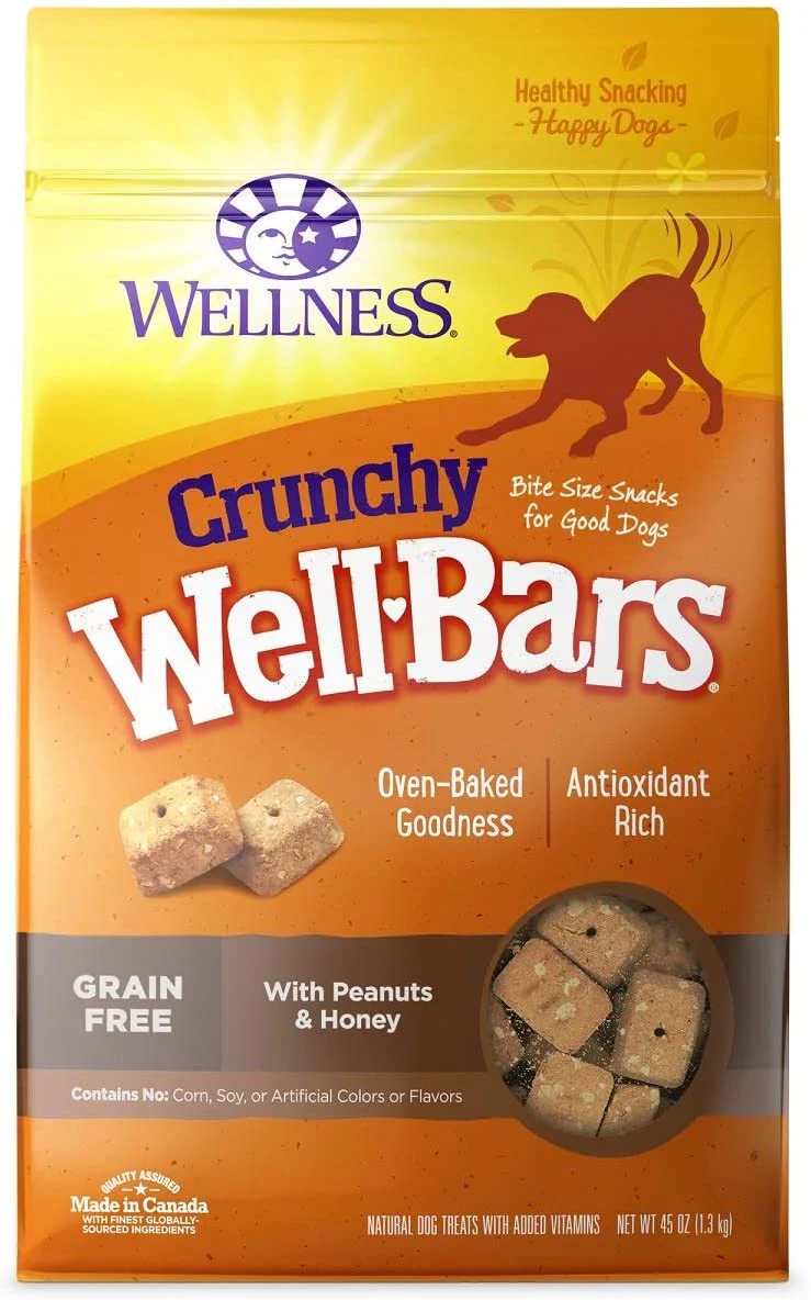 Wellness Natural Grain Free Wellbars Crunchy Peanut and Honey Recipe Dog Treats - Budpants