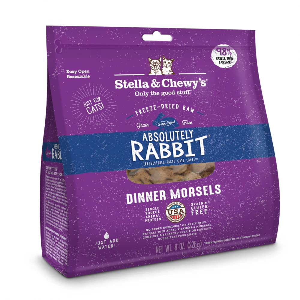 Stella & Chewy's Absolutely Rabbit Dinner Morsels Grain Free Freeze Dried Raw Cat Food - Budpants