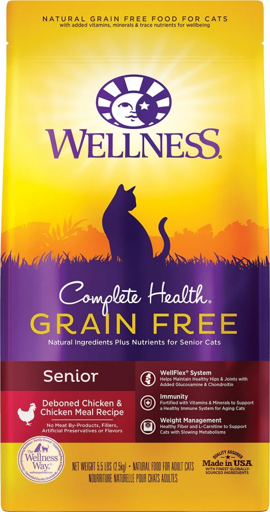 Wellness Complete Health Deboned Chicken & Chicken Meal Grain Free Senior Dry Cat Food - Budpants