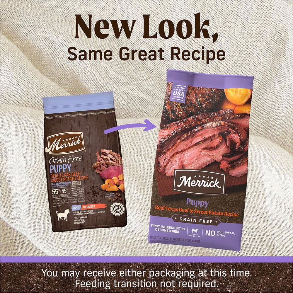 Merrick Grain Free Real Texas Beef + Sweet Potato Puppy Recipe Dry Dog Food - Budpants