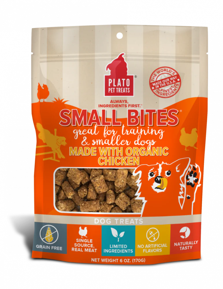 Plato Small Bites Organic Chicken Dog Treats - Budpants