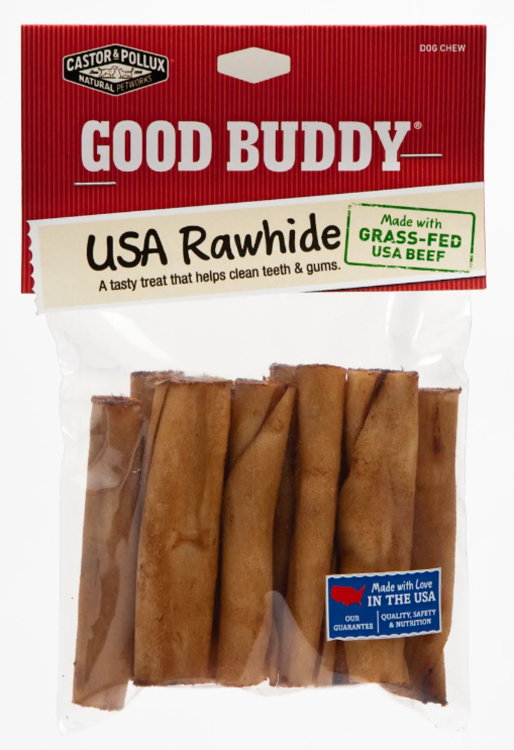 Castor and Pollux Good Buddy USA Rawhide Mini Rolls Dog Chews - Budpants