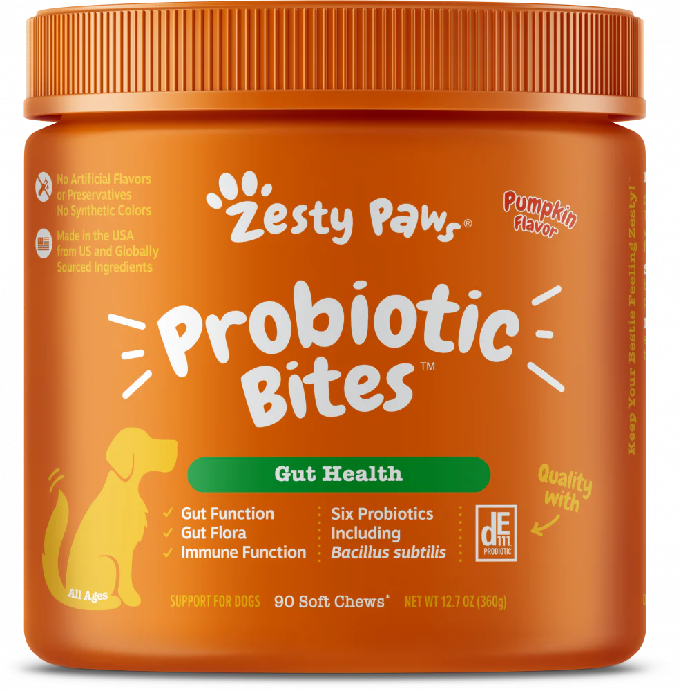 Zesty Paws Probiotic Bites with Digestive Enzymes Pumpkin Soft Chews for Dogs - Budpants