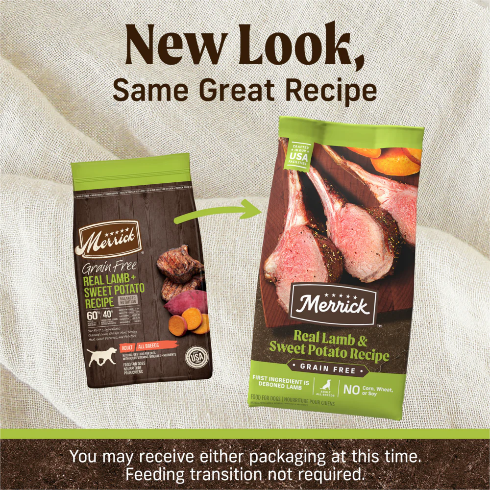 Merrick Premium Grain Free Dry Adult Dog Food Wholesome And Natural Kibble With Real Lamb And Sweet Potato - Budpants