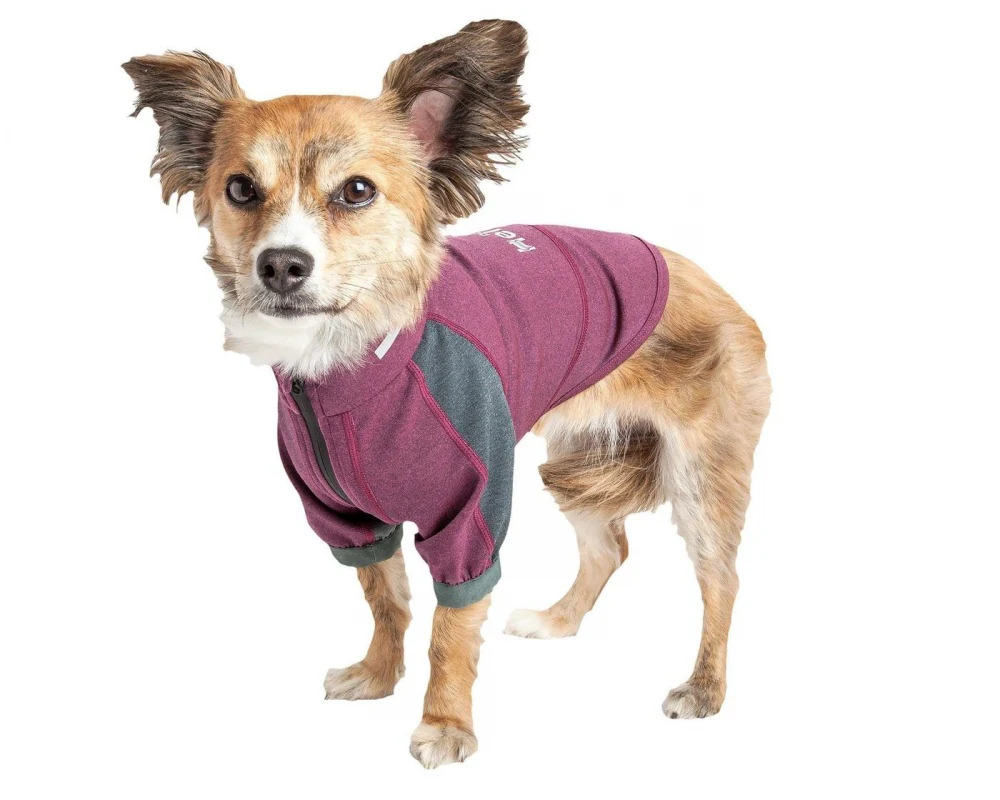 Pet Life Dog Helios Eboneflow Purple Flexible Performance Breathable Yoga Dog T-Shirt - Budpants