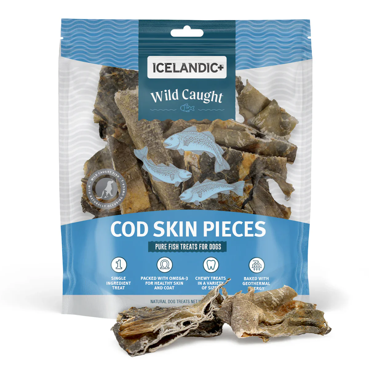 ICELANDIC COD SKIN MIX PIECES 8oz bag - Budpants