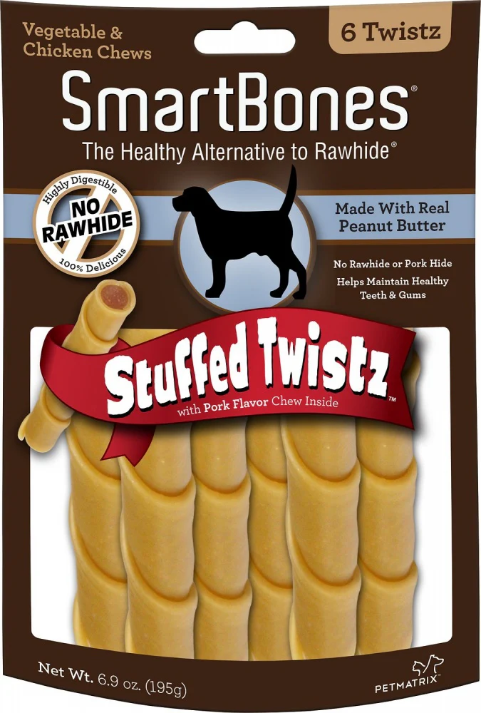 SmartBones Stuffed Twistz Peanut Butter Chew Dog Treats - Budpants