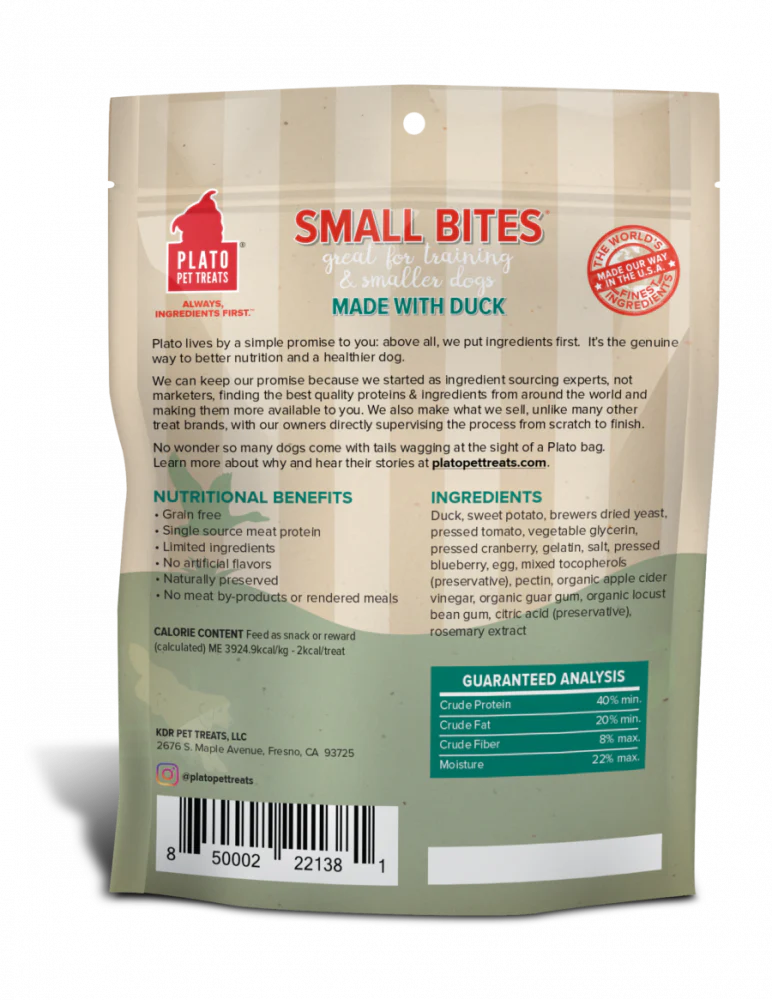 Plato Small Bites Duck Dog Treats - Budpants
