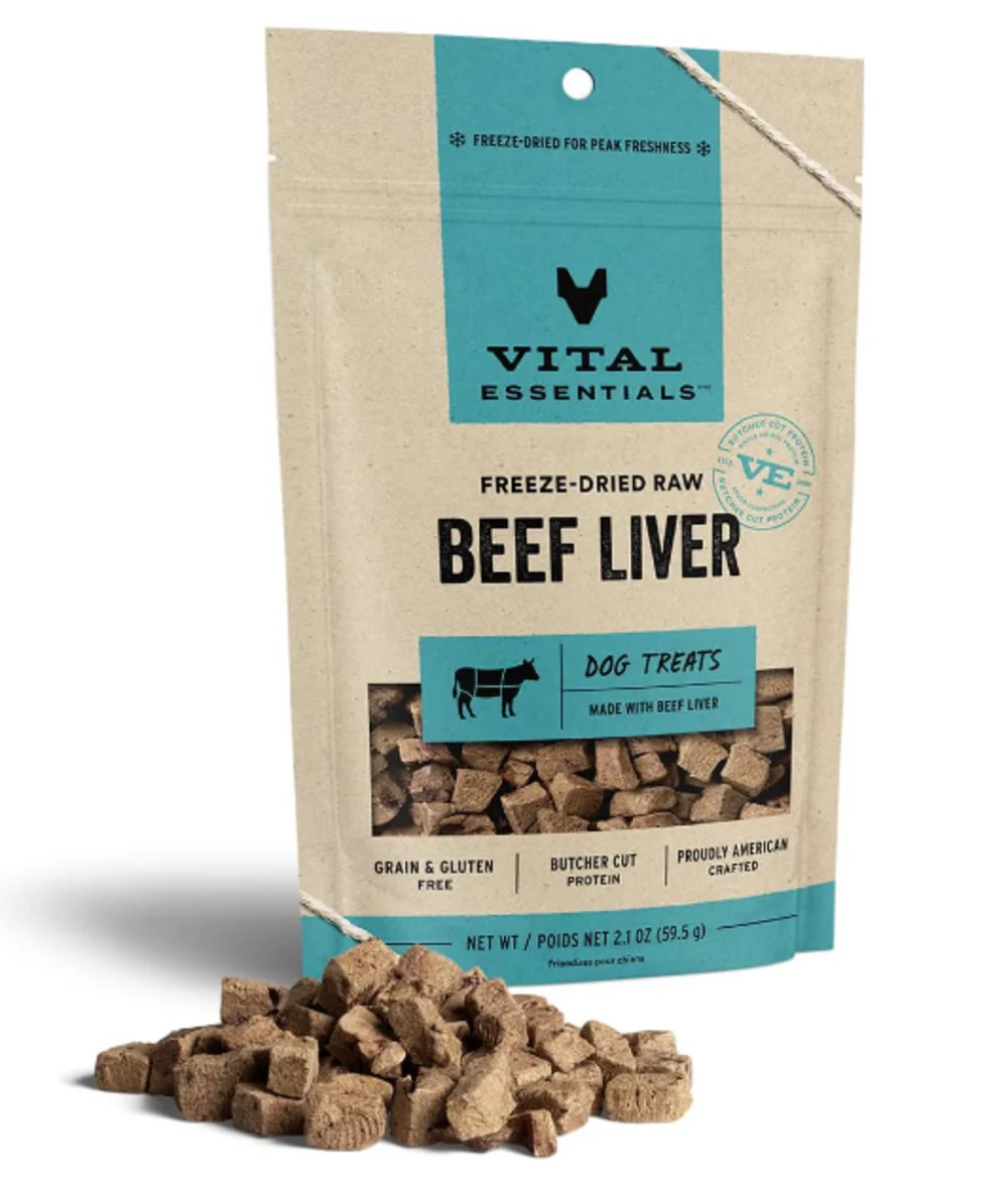 Vital Essentials Freeze Dried Grain Free Beef Liver Limited Ingredient Dog Treats - Budpants