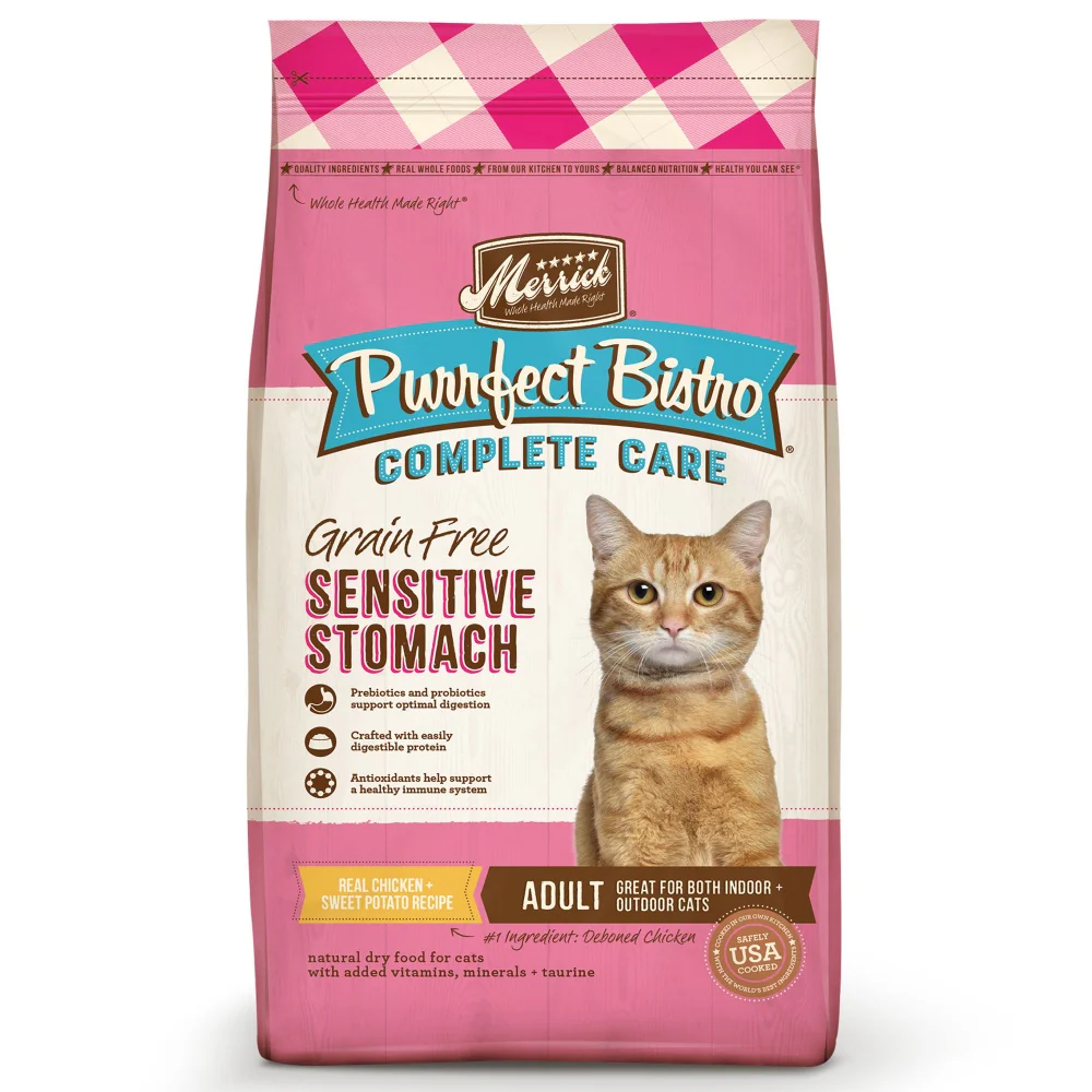 Merrick Purrfect Bistro Grain Free Complete Care Sensitive Stomach Recipe Dry Cat Food - Budpants