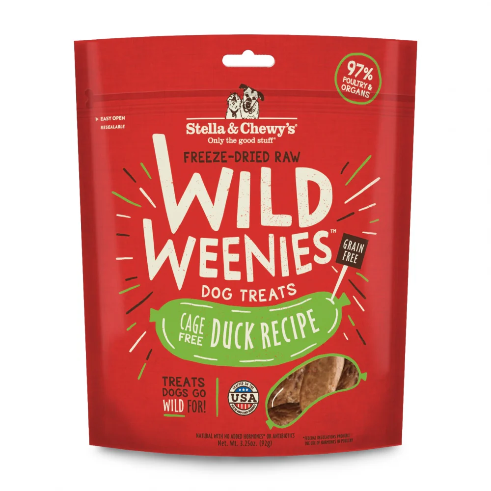 Stella & Chewy's Wild Weenies Grain Free Duck Recipe Freeze Dried Raw Dog Treats - Budpants