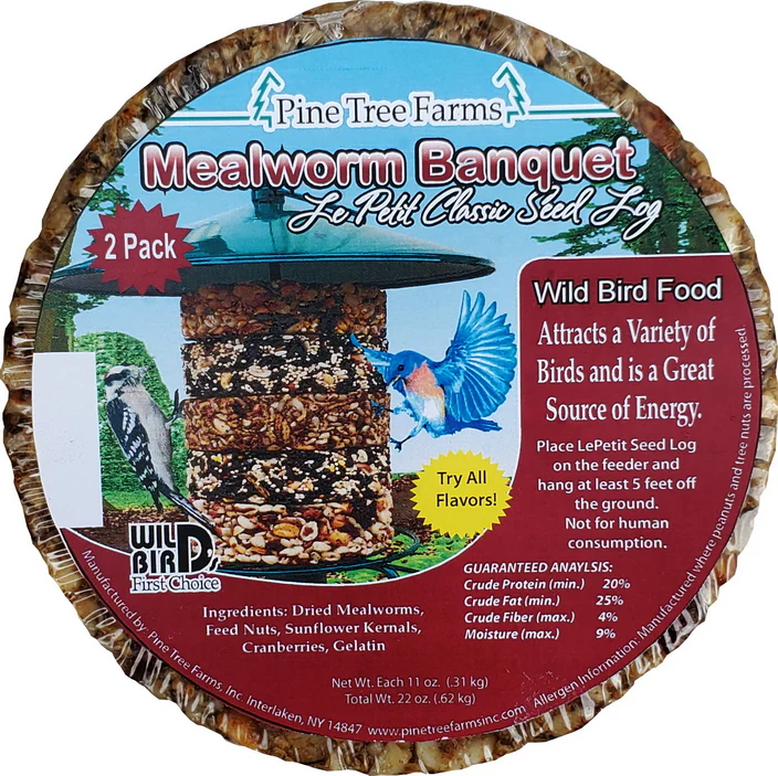 PINE TREE MEALWORM SEED LOG 9oz/2pk - Budpants