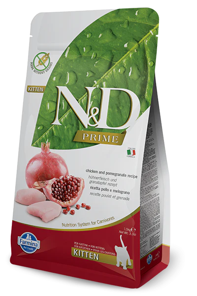 Farmina Prime N&D Natural and Delicious Grain Free Kitten Chicken & Pomegranate Dry Cat Food - Budpants