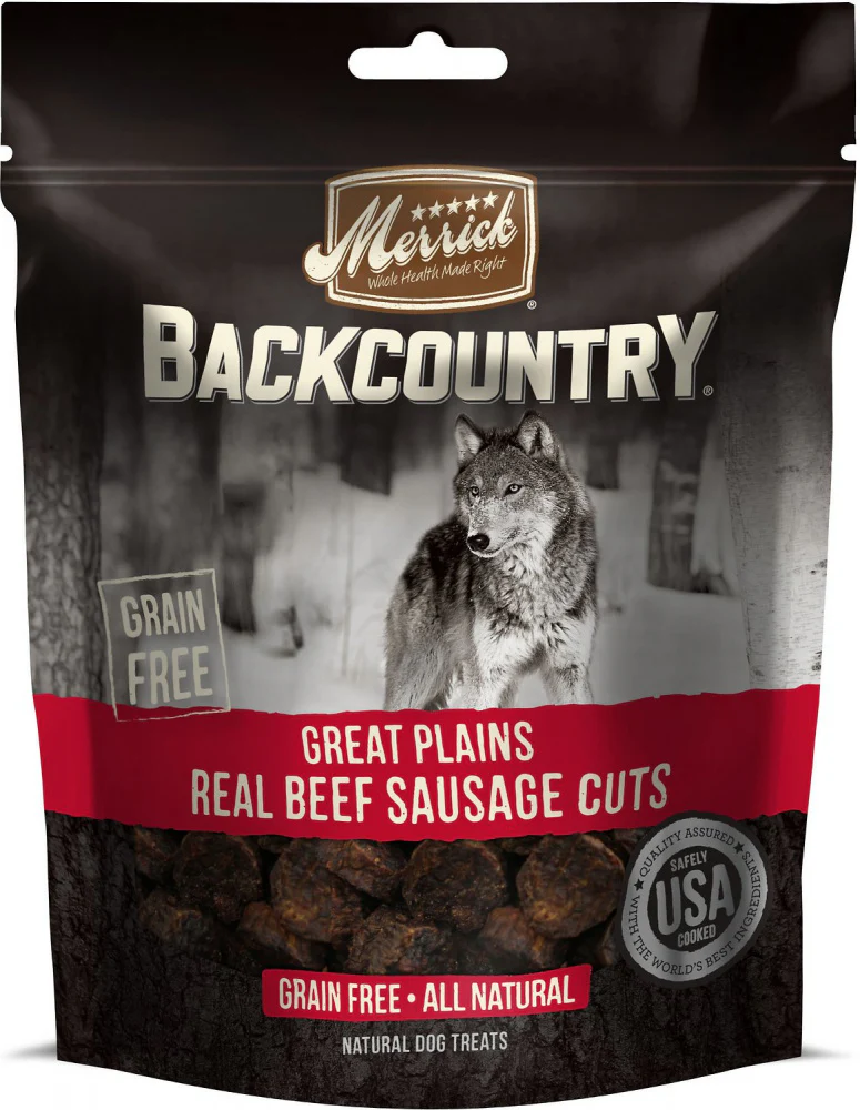 Merrick Backcountry Great Plains Grain Free Real Beef Sausage Cuts Dog Treats - Budpants