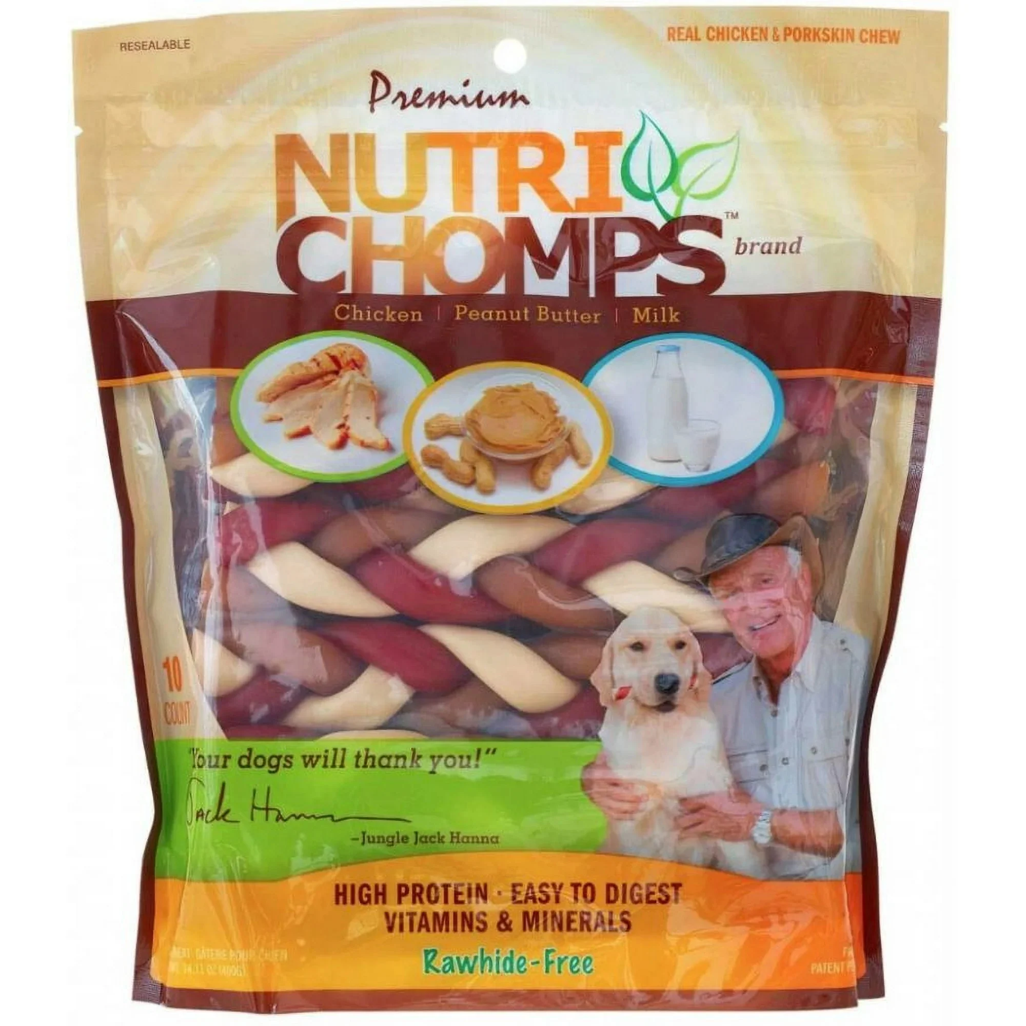 NUTRI CHOMP MIXED FLAVOR BRAID 6in - Budpants