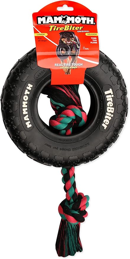 MAMMOTH TIREBITER II  with rope tug toy for dogs - Budpants